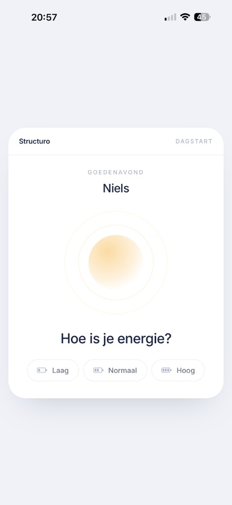 Structuro Dagstart: hoe is je energie?