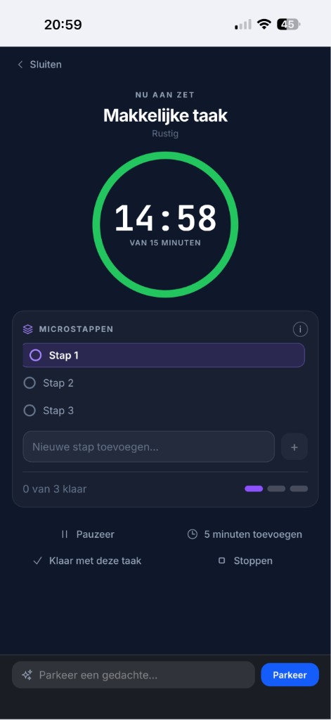 Structuro Focus modus met timer